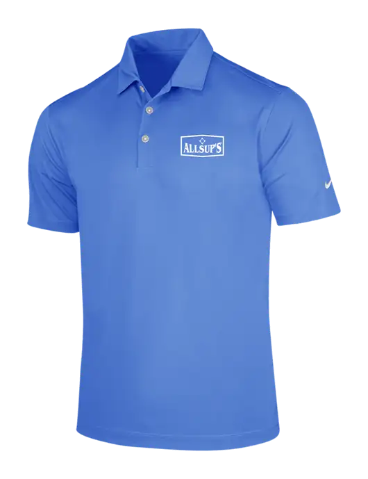 NIKE Light Royal Blue Dri-Fit Vertical Mesh Polo w/ALLSUP'S Logo