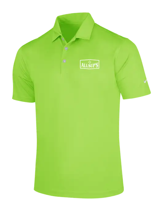 NIKE Light Kelly Green Dri-Fit Vertical Mesh Polo w/ALLSUP'S Logo
