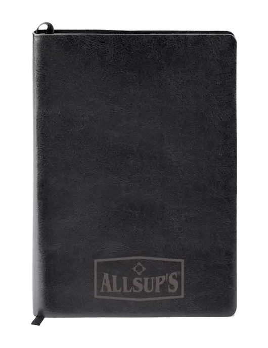 Fabrizio Black Soft Cover 5.75 x 8.125 Journal w/ALLSUP'S Logo