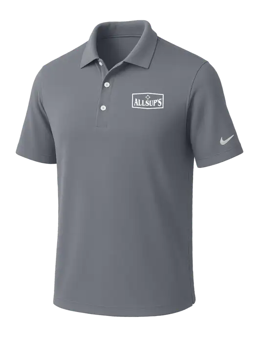 NIKE Medium Grey Dri-Fit Micro Pique Polo w/ALLSUP'S Logo
