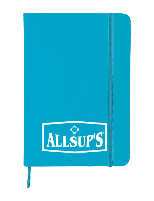 Light Blue Comfort Touch Bound Journal 5" X 7" w/ALLSUP'S Logo