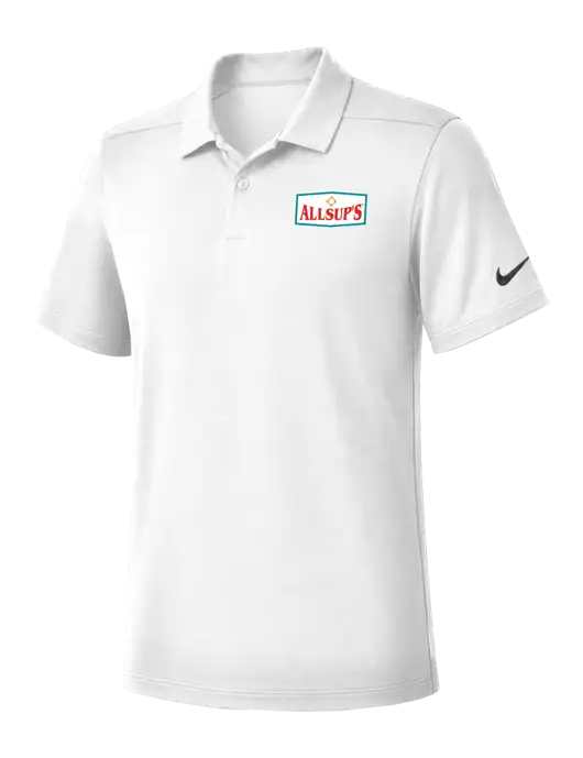 Nike White Dry Essential Solid Polo w/ALLSUP'S Logo