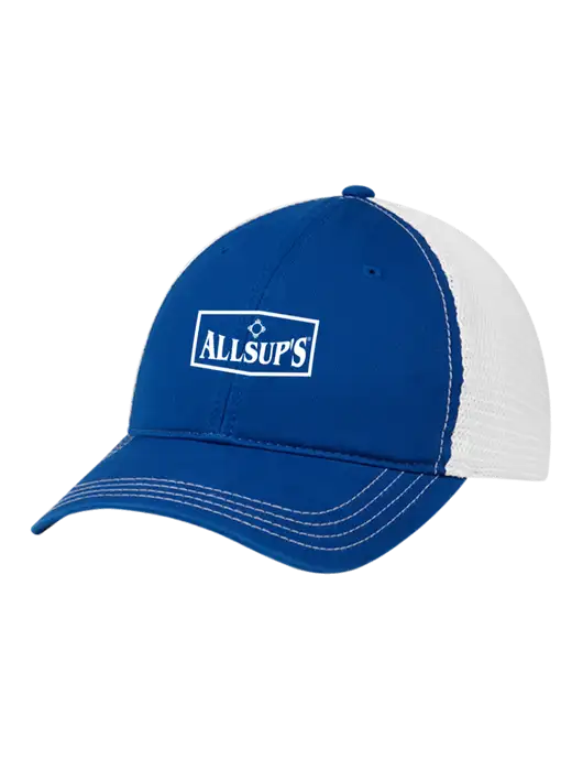Richardson 111 Garment Washed Trucker Cap Royal w/White Mesh w/ALLSUP'S Logo