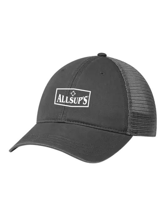 Richardson 111 Garment Washed Trucker Cap Charcoal w/Charcoal Mesh w/ALLSUP'S Logo