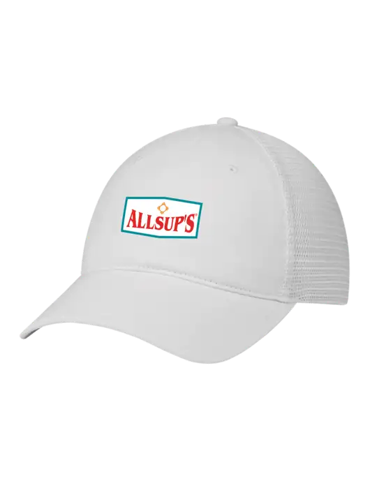 Richardson 111 Garment Washed Trucker Cap White w/White Mesh w/ALLSUP'S Logo