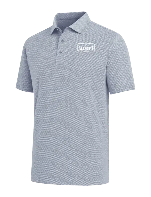 Callaway All-Over Stitched Medium Grey Chev Polo  w/ALLSUP'S Logo