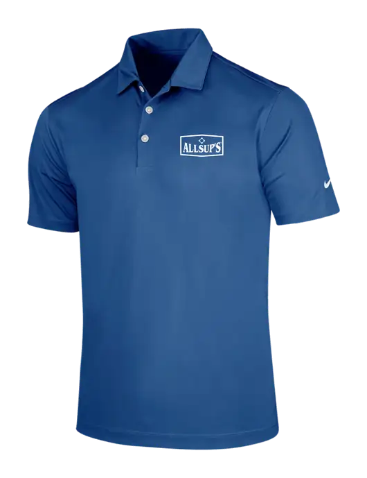 NIKE Dark Royal Dri-Fit Vertical Mesh Polo w/ALLSUP'S Logo