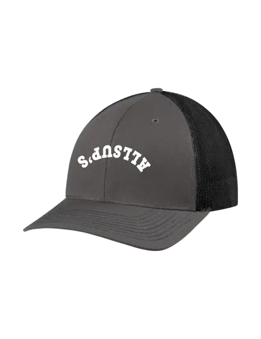 Richardson Adjustable Snapback Original 112 Trucker Cap Dark Grey w/Black Mesh w/ALLSUP'S Upside Down Arched Logo