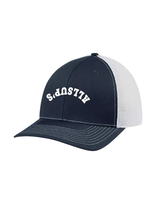 Richardson Adjustable Snapback Original 112 Trucker Cap Navy w/White Mesh w/ALLSUP'S Upside Down Arched Logo