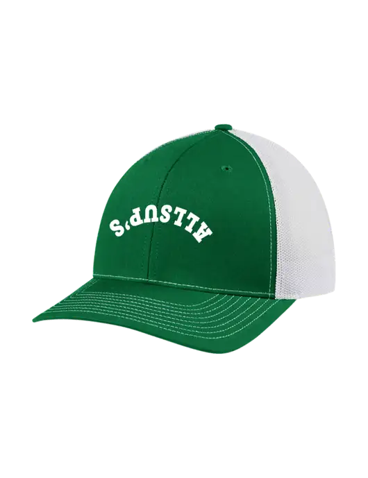 Richardson Adjustable Snapback Original 112 Trucker Cap Kelly w/White Mesh w/ALLSUP'S Upside Down Arched Logo