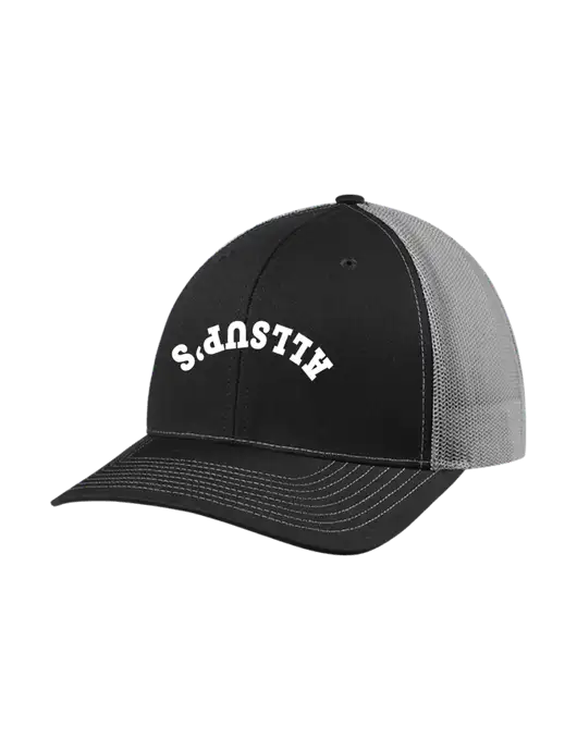 Richardson Adjustable Snapback Original 112 Trucker Cap Black w/Charcoal Mesh w/ALLSUP'S Upside Down Arched Logo