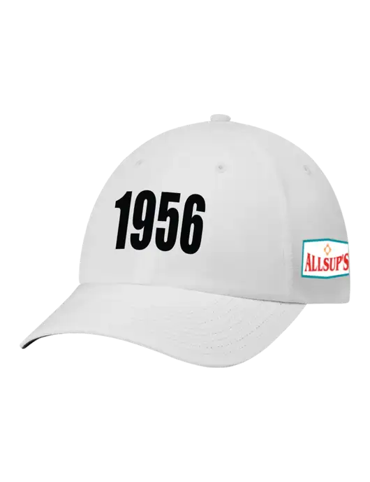 Richardson Relaxed Performance Lite White Cap w/1956 Puff Logo, ALLSUP'S Logo