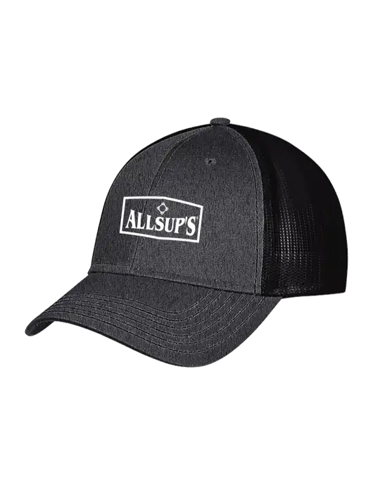 Charcoal Heather/Black Mesh Trucker Cap Snap Back w/ALLSUP'S Logo