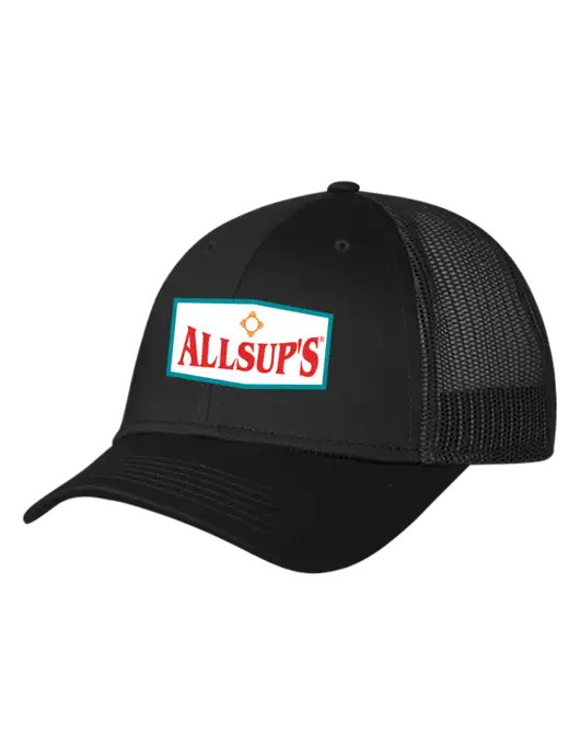 Black Mesh Trucker Cap Snap Back w/ALLSUP'S Logo