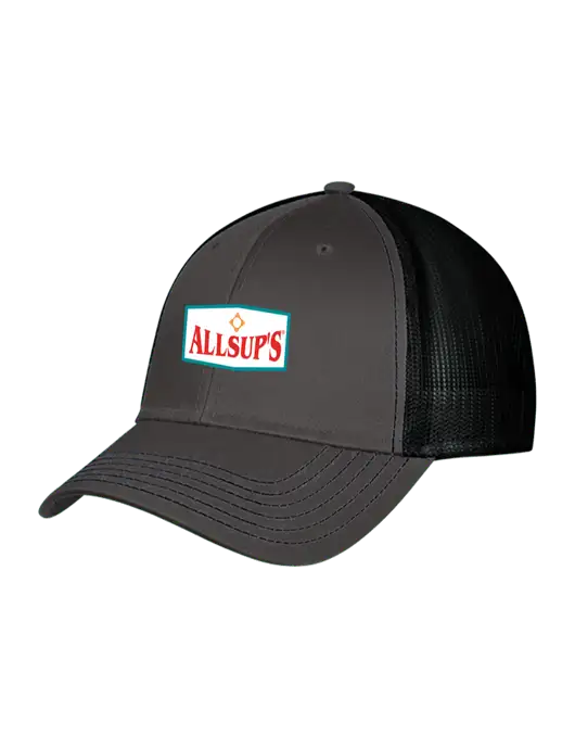 Charcoal & Black Mesh Trucker Cap Snap Back w/ALLSUP'S Logo