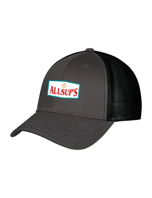 Charcoal & Black Mesh Trucker Cap Snap Back w/ALLSUP'S Logo