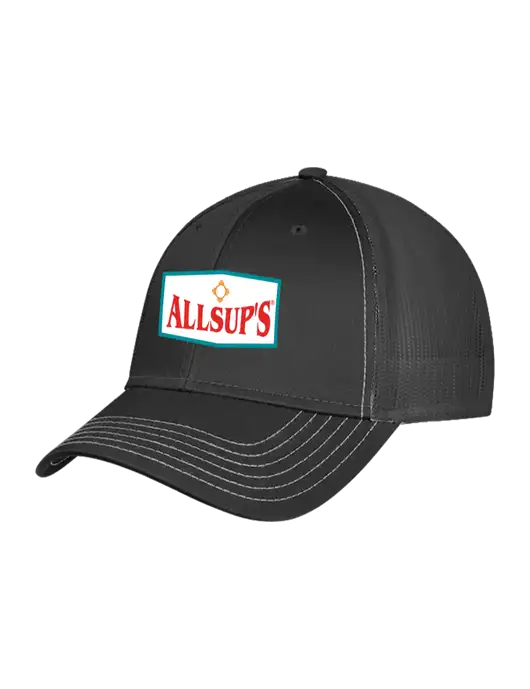 Charcoal Grey Mesh Trucker Cap Snap Back w/ALLSUP'S Logo