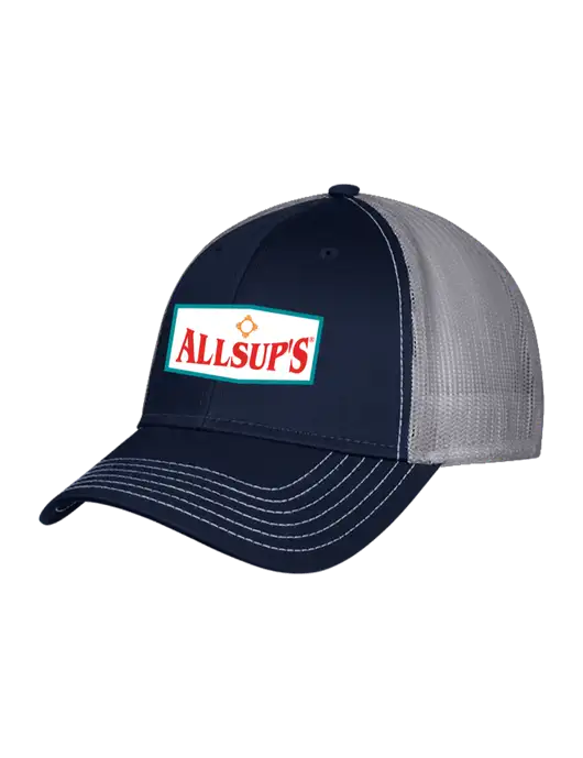 Navy & Grey Mesh Trucker Cap Snap Back w/ALLSUP'S Logo