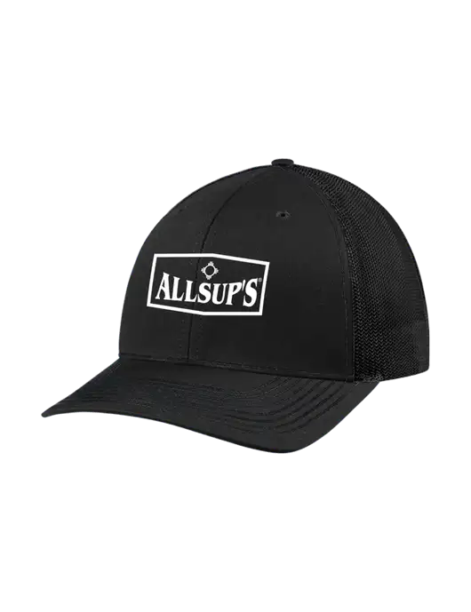 Richardson Adjustable Snapback Original 112 Trucker Cap Black w/Black Mesh w/ALLSUP'S Logo