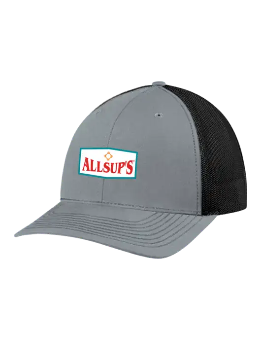Richardson Adjustable Snapback Original 112 Trucker Cap Heather Grey w/Black Mesh w/ALLSUP'S Logo