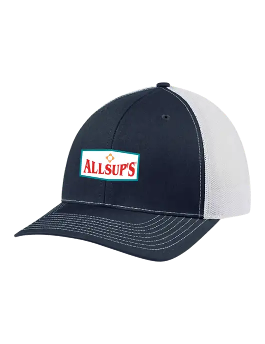 Richardson Adjustable Snapback Original 112 Trucker Cap Navy w/White Mesh w/ALLSUP'S Logo