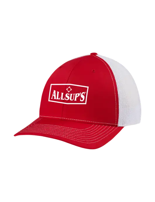 Richardson Adjustable Snapback Original 112 Trucker Cap Red w/White Mesh w/ALLSUP'S Logo