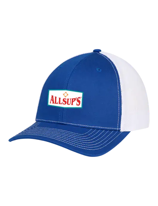 Richardson Adjustable Snapback Original 112 Trucker Cap Royal w/White Mesh w/ALLSUP'S Logo