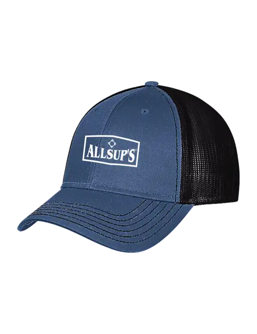 Dark Royal/Black Mesh Trucker Cap Snap Back w/ALLSUP'S Logo
