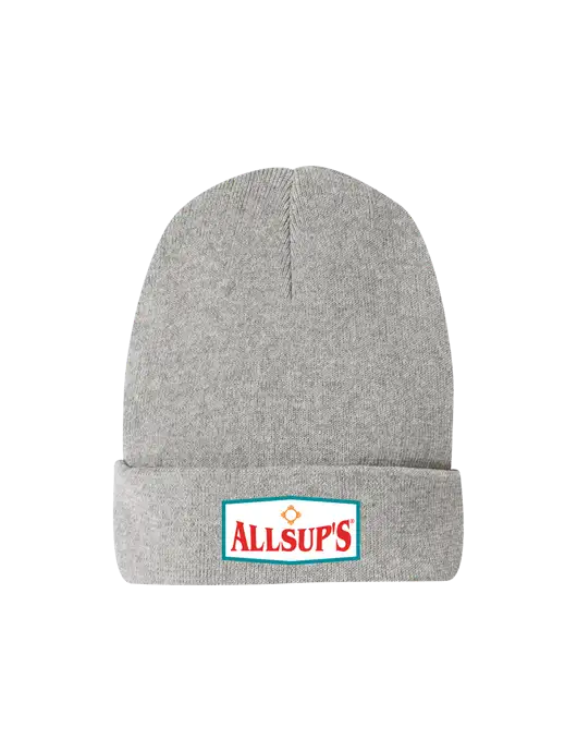 Recycled Light Heather Grey Beanie w/ALLSUP'S Logo
