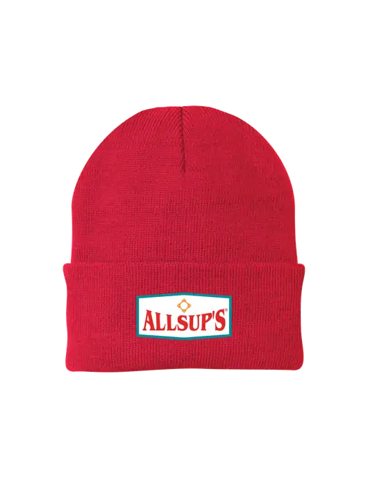 Red Knit Cap w/ALLSUP'S Logo
