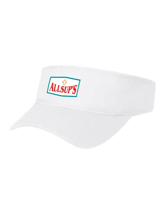 White Cap Visor w/ALLSUP'S Logo