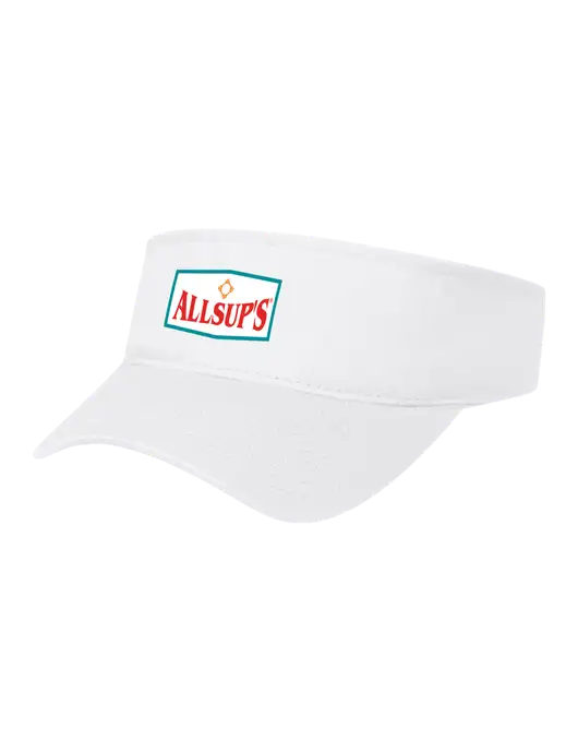 White Cap Visor w/ALLSUP'S Logo