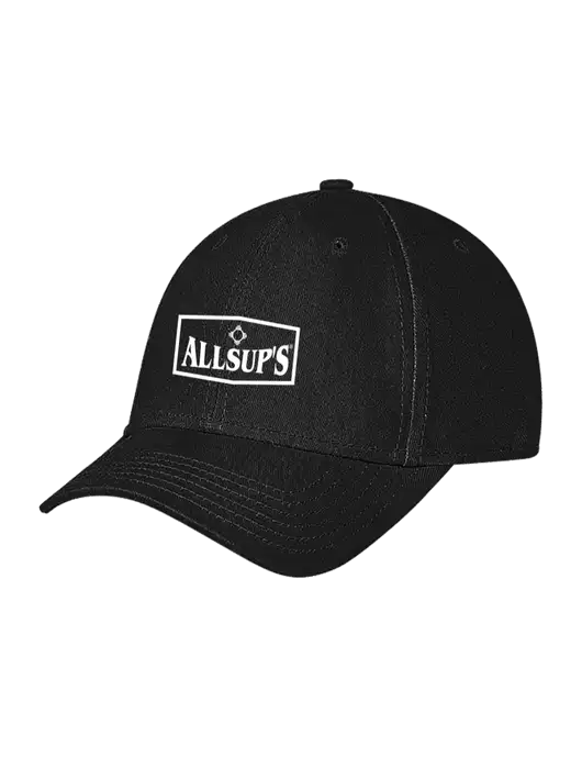 Black Structured Soft Snap Closure Hook & Loop Cap w/ALLSUP'S Logo