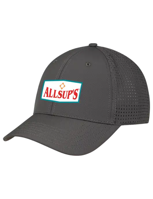 Charcoal Performance Stretchable Cap Hook & Loop w/ALLSUP'S Logo