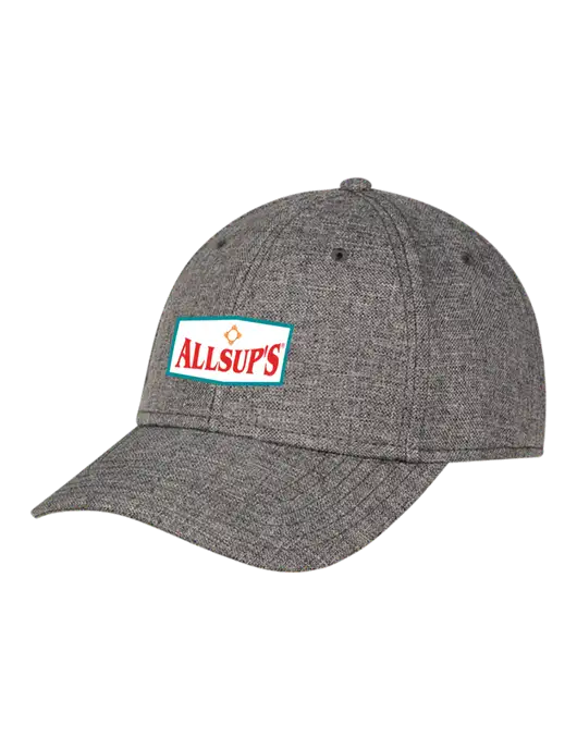 Heather Charcoal Structured Linen Look Cap Hook & Loop w/ALLSUP'S Logo