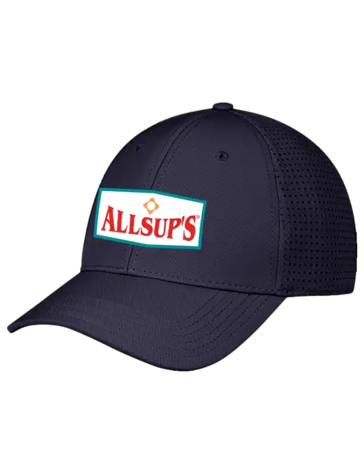 Navy Performance Stretchable Cap Hook & Loop w/ALLSUP'S Logo