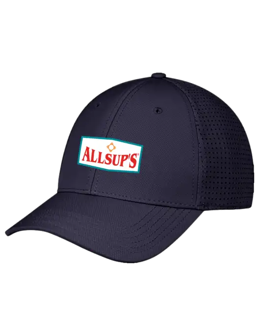 Navy Performance Stretchable Cap Hook & Loop w/ALLSUP'S Logo