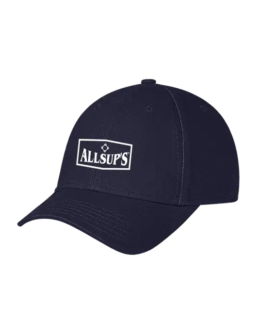 Navy Structured Soft Snap Closure Hook & Loop Cap w/ALLSUP'S Logo