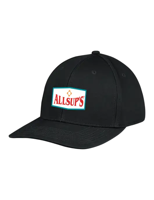 Premium Modern Structured Twill Black Snapback Cap w/ALLSUP'S Logo