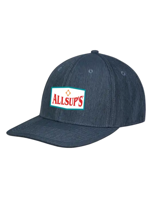 Premium Modern Structured Twill Heathered Navy Snapback Cap w/ALLSUP'S Logo