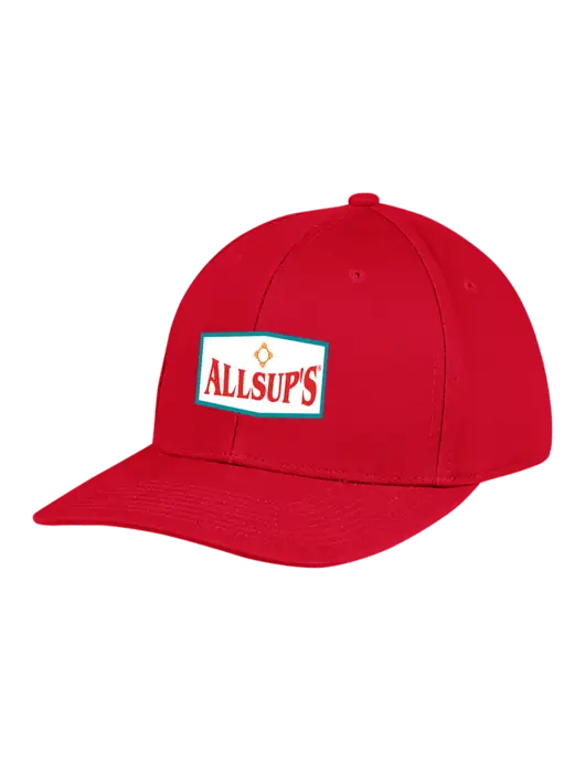 Premium Modern Structured Twill Red Snapback Cap w/ALLSUP'S Logo