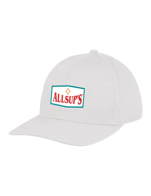 Premium Modern Structured Twill White Snapback Cap w/ALLSUP'S Logo