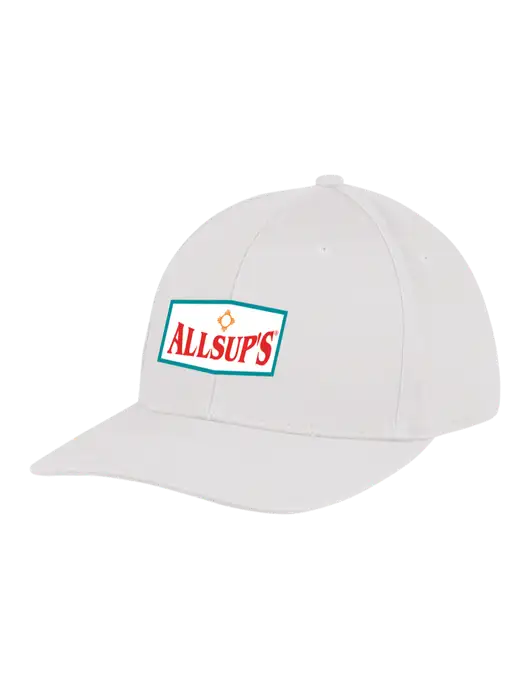 Premium Modern Structured Twill White Snapback Cap w/ALLSUP'S Logo