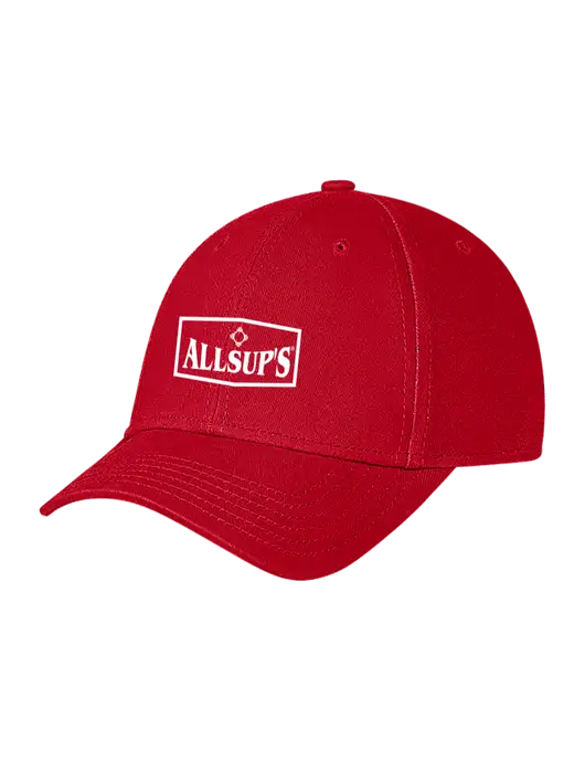 Red Structured Soft Snap Closure Hook & Loop Cap w/ALLSUP'S Logo