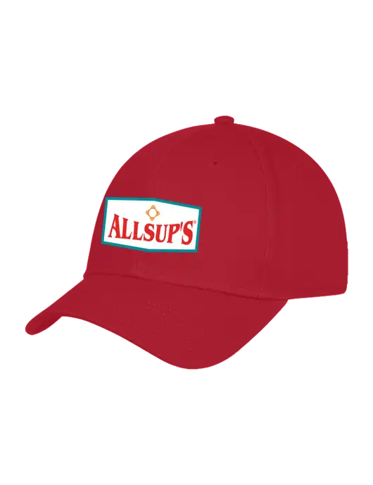 Red Structured Cap Hook & Loop w/ALLSUP'S Logo