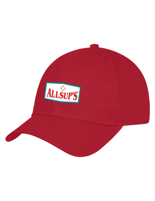 Red Structured Cap Hook & Loop w/ALLSUP'S Logo