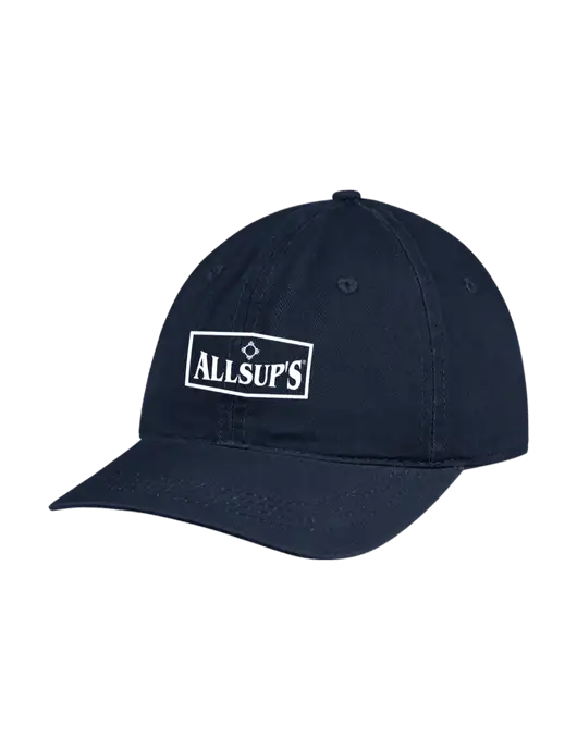Garment Washed Unstructured Twill Navy Cap w/ALLSUP'S Logo