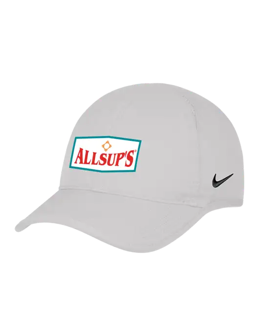 Nike White Featherlight Cap w/ALLSUP'S Logo