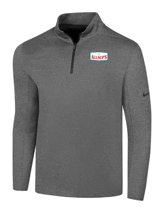 NIKE Dark Grey Heather Dry 1/2 Zip Cover-Up w/ALLSUP'S Logo