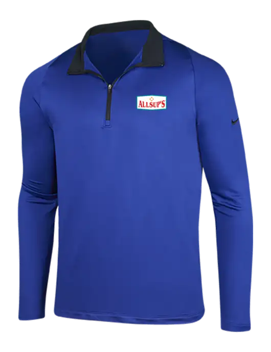 NIKE Deep Royal/Black Dry-Fit Stretch 1/2 Zip Cover-Up w/ALLSUP'S Logo